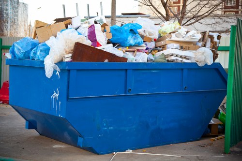 Workers removing construction waste